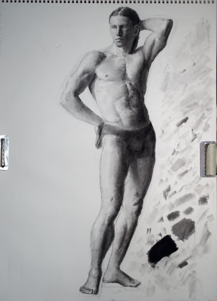 Charcoal figure study 2 from the series