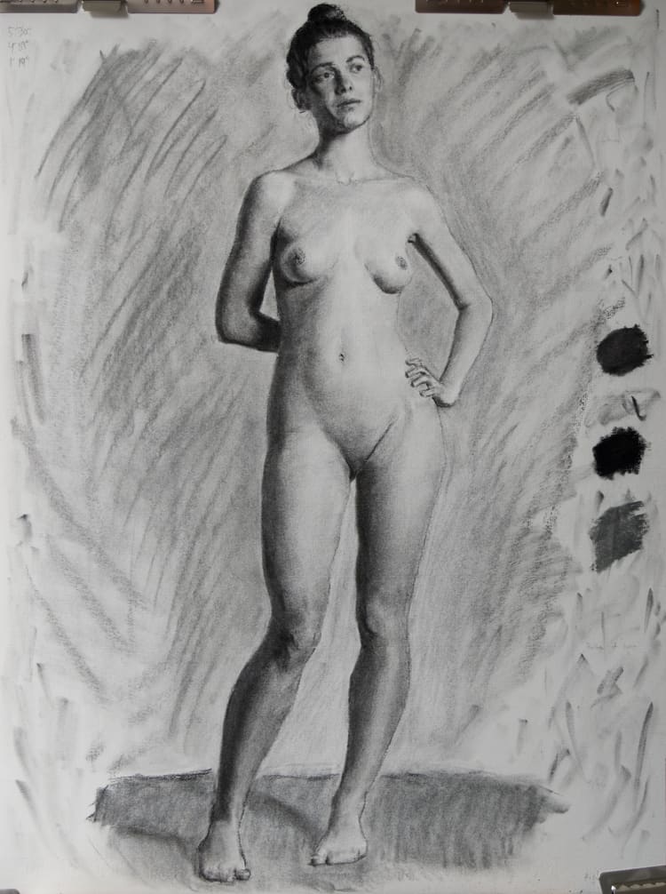 Charcoal figure study 3 from the series