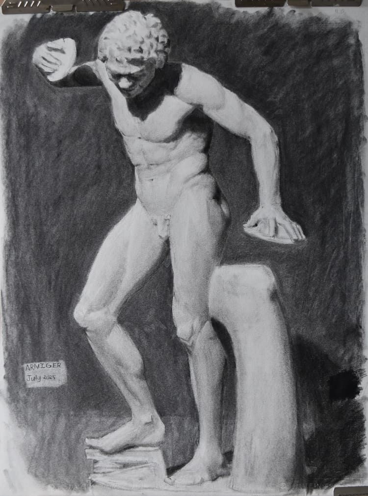 Charcoal figure study 5 from the series